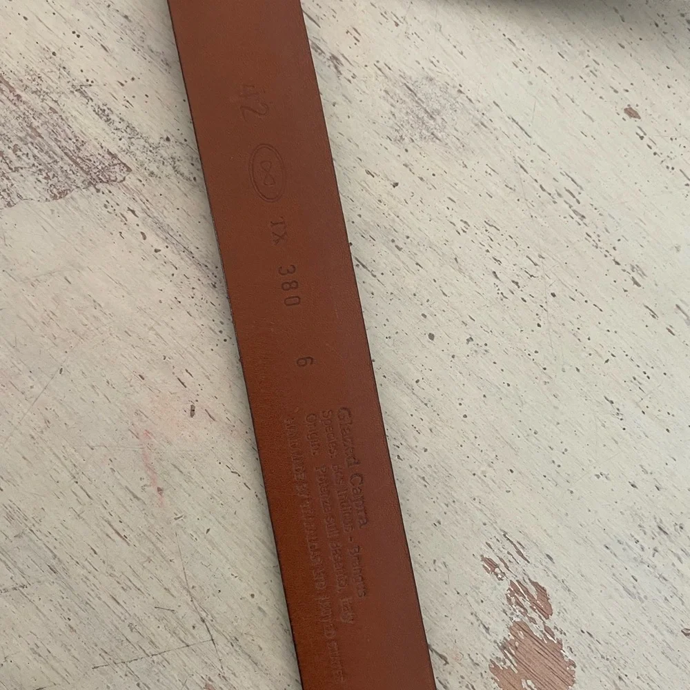 TRAFALGAR Made‎ in USA Glazed Capra Classic Leather Belt in Black Size 42 $105